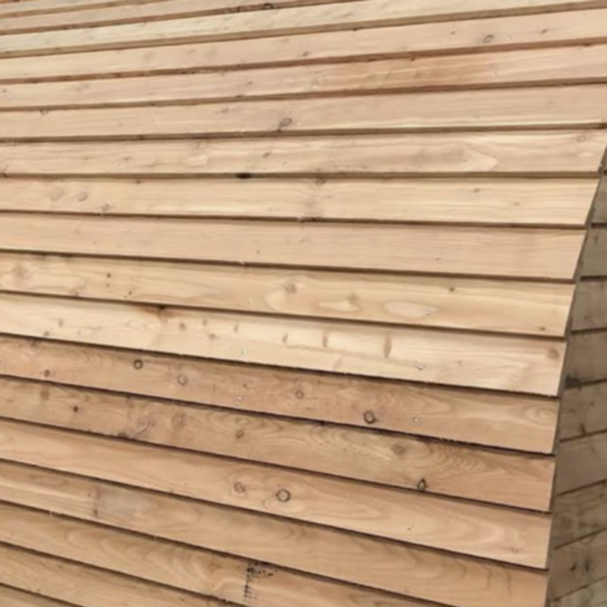 Larch Feather Edge Complete Roofing Kit per m² for Glamping Pods – Natural Timber Roofing System